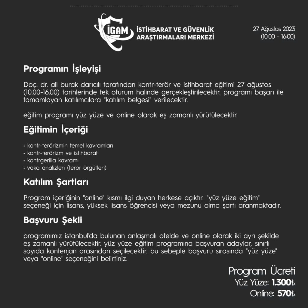 Kontr-Terör ve İstihbarat eğitimi